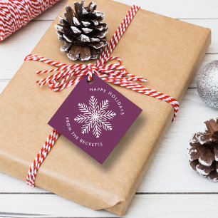 Festive Snowflake Christmas Holiday Favor Tags