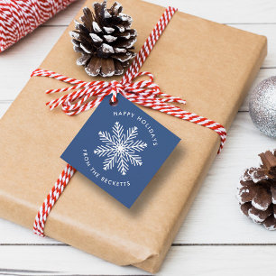 Festive Snowflake Christmas Holiday Favor Tags
