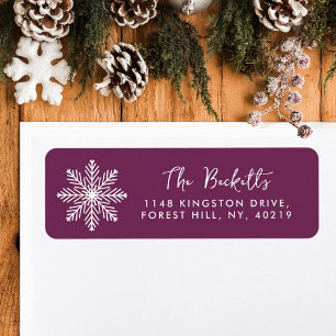Festive Snowflake Christmas Holiday Label