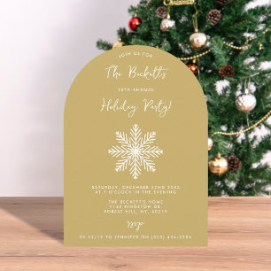 Festive Snowflake Christmas Holiday Party Invitation