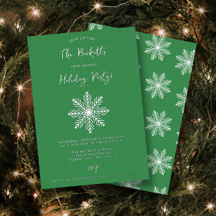 Festive Snowflake Christmas Holiday Party Real Foil Invitation