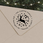 Festive Snowflake Deer Return Address Rubber Stamp<br><div class="desc">Introducing our charming Festive Snowflake Deer Rubber Stamp Return Address. It features a deer and snowflakes in the center, encircled by your personalized name and address. This exquisite stamp combines the beauty of nature with the magic of winter, making it a perfect addition to your holiday mailings or year-round correspondence....</div>