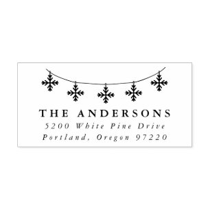 Festive Snowflake Garland Return Address Self-inking Stamp
