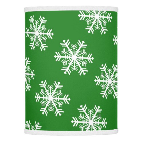 Festive Snowflake Green and White Lamp Shade