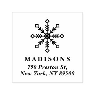 Festive Snowflake Holiday Return Address II Self-inking Stamp
