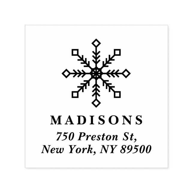 Festive Snowflake Holiday Return Address II Self-inking Stamp (Design)