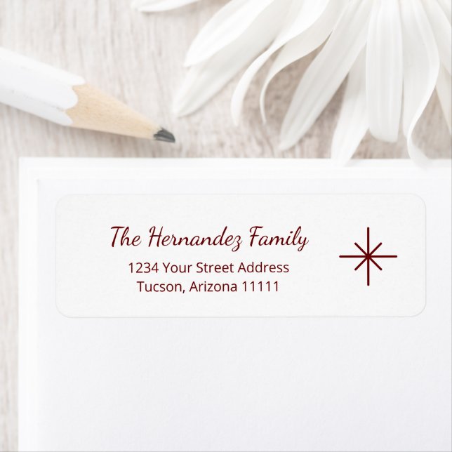 Festive Snowflake Holiday Return Address Label (Insitu)
