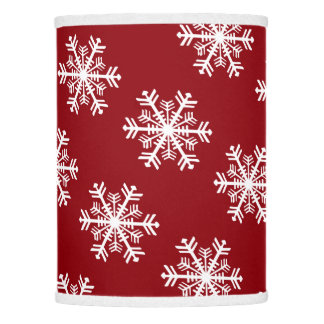Festive Snowflake Red & White Lamp Shade