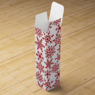 Festive Snowflake White Red Wine Box