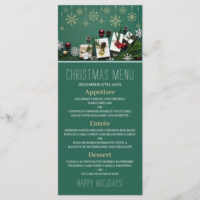 Festive Snowflakes, Christmas Menu (Front)