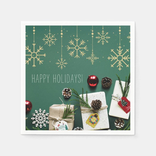 Festive Snowflakes, Christmas Napkins (Front)