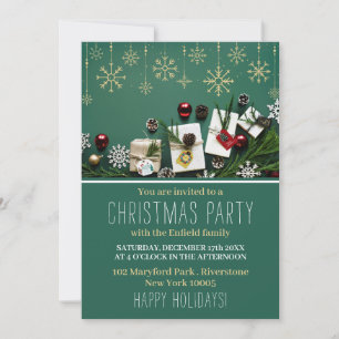 Festive Snowflakes, Christmas Party Invite