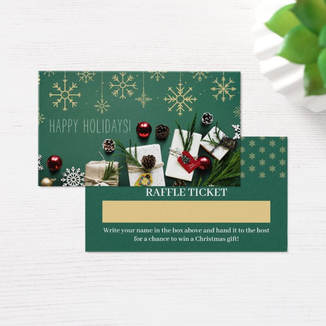 Festive Snowflakes, Christmas Raffle Ticket (Desk)