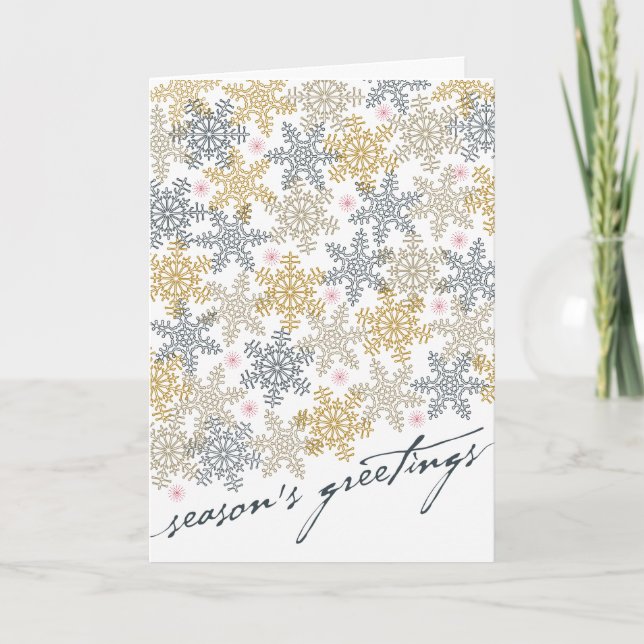 Festive Snowflakes Holiday Card (Front)