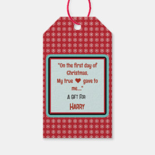 Festive Snowflakes Script Quote Name Gift Tags