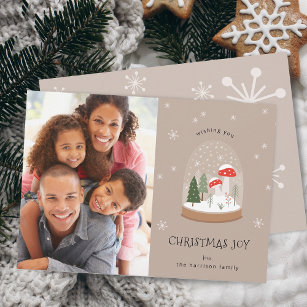 Festive Snowglobe Photo Christmas Joy Holiday Card