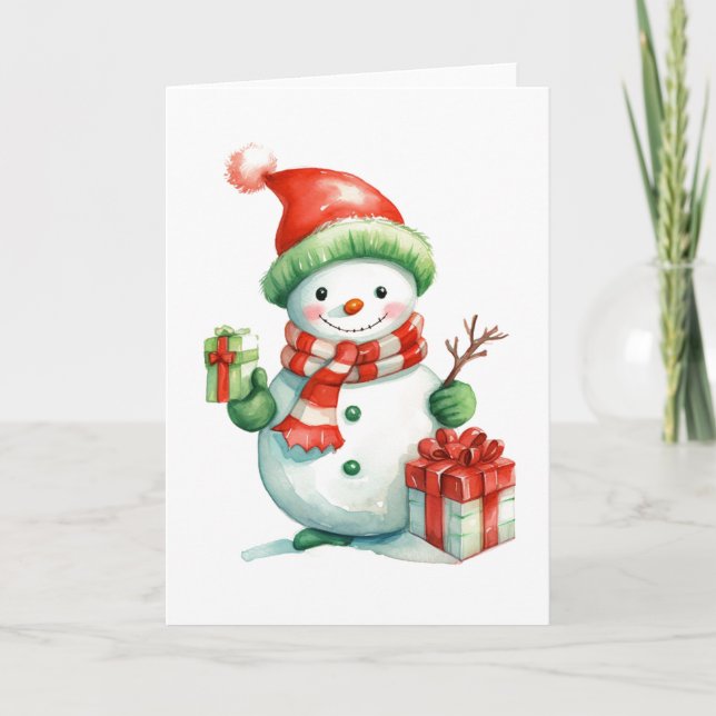 ⛄ Festive Snowman Christmas Card – Holiday Card (Front)