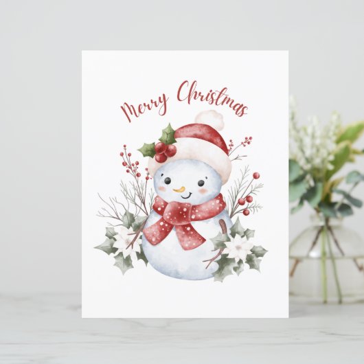 Festive Snowman Christmas Paper Sheet (Standing Front)
