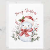 Festive Snowman Christmas Paper Sheet (Front)