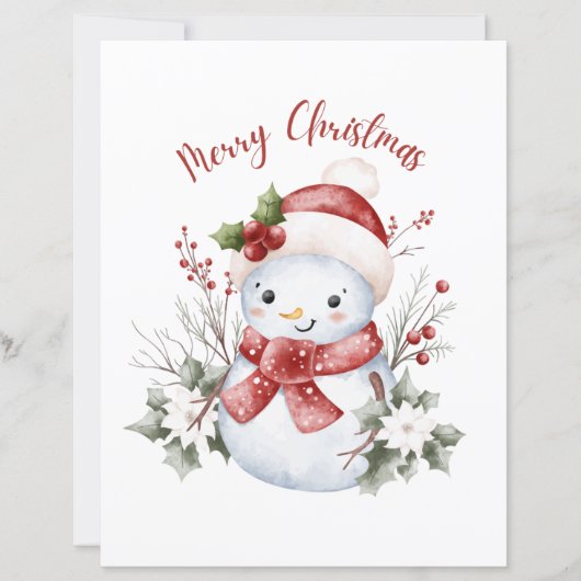 Festive Snowman Christmas Paper Sheet (Front)