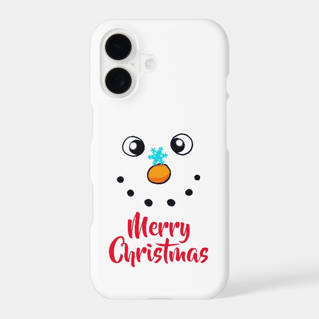 Festive Snowman Face Merry Christmas iPhone Case (Back)