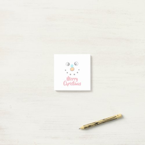 Festive Snowman Face Merry Christmas Post-it Notes