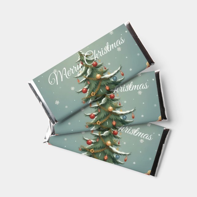 Festive Snowman Family Christmas Collection Hershey Bar Favors (Front)