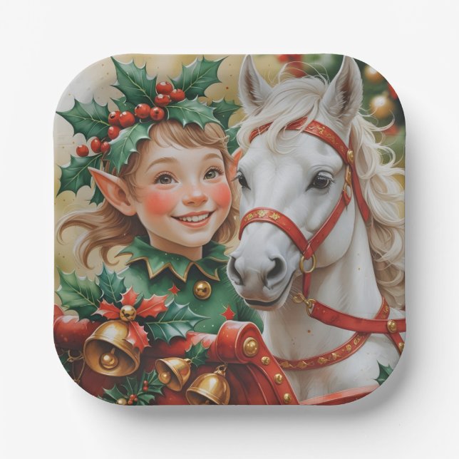 Festive Snowman Family Christmas Collection Paper Plates (Front)