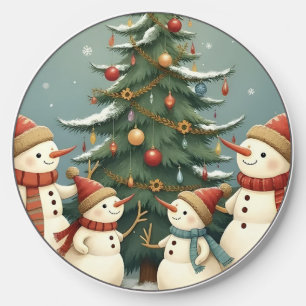 Festive Snowman Family Christmas Collection Wireless Charger