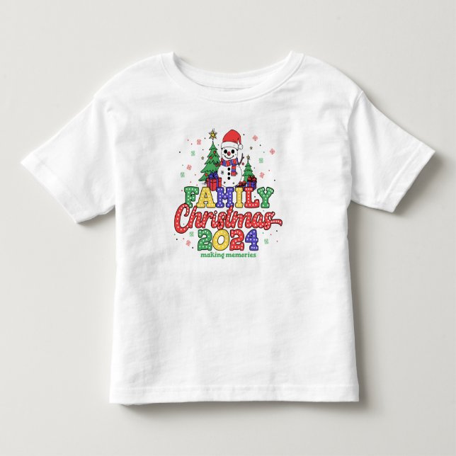 Festive Snowman Family Christmas Toddler T-shirt (Front)