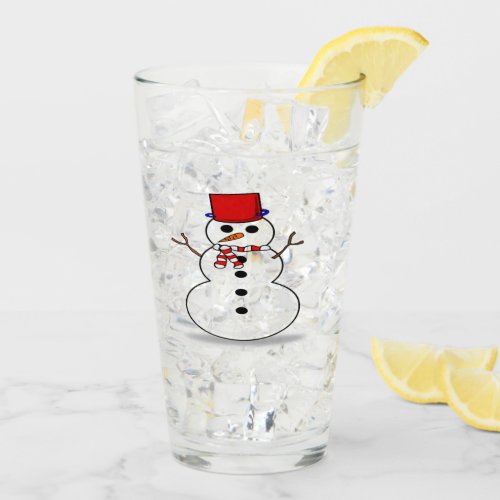 Festive Snowman Glass Tumbler