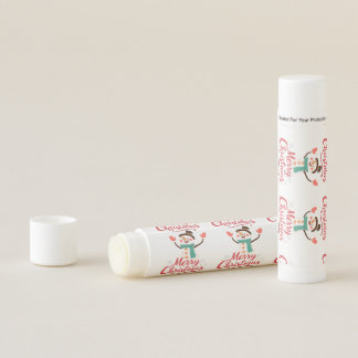 Festive Snowman Merry Christmas Lip Balm