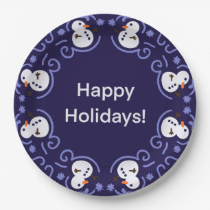 Festive Snowman Paper Plates