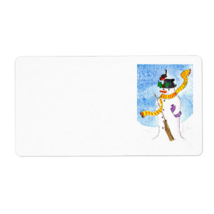Festive 'Snowman' Shipping Labels