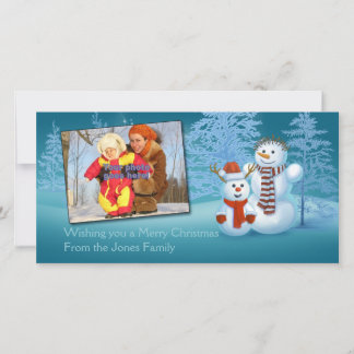 Festive Snowmen Photo Card