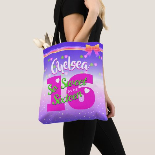 Festive So Sweet to be Sixteen Birthday Tote Bag