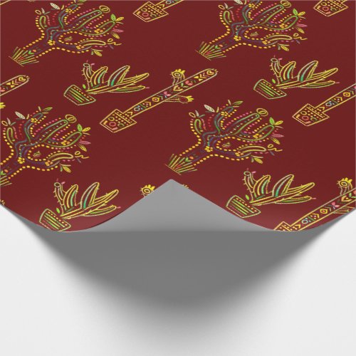 Festive Southwestern Cactus Plants Wrapping Paper