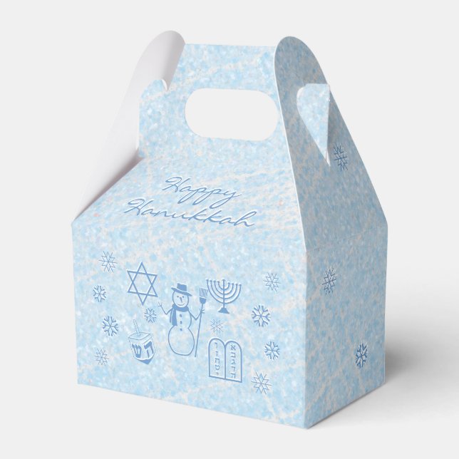 Festive Sparkle HANUKKAH Favor Boxes (Front Side)