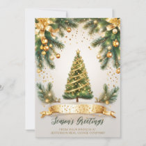 Festive Sparkling Christmas Tree Company Business  Holiday Card