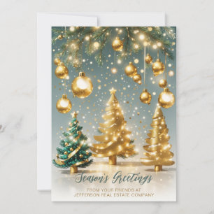 Festive Sparkling Christmas Tree Company Business Holiday Card