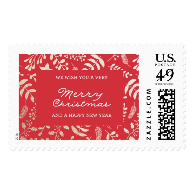 Festive Sparkling Florals | Merry Christmas Stamp