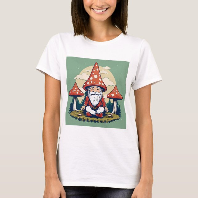 Festive Spirit: Santa and Christmas Tree White T-S T-Shirt (Front)