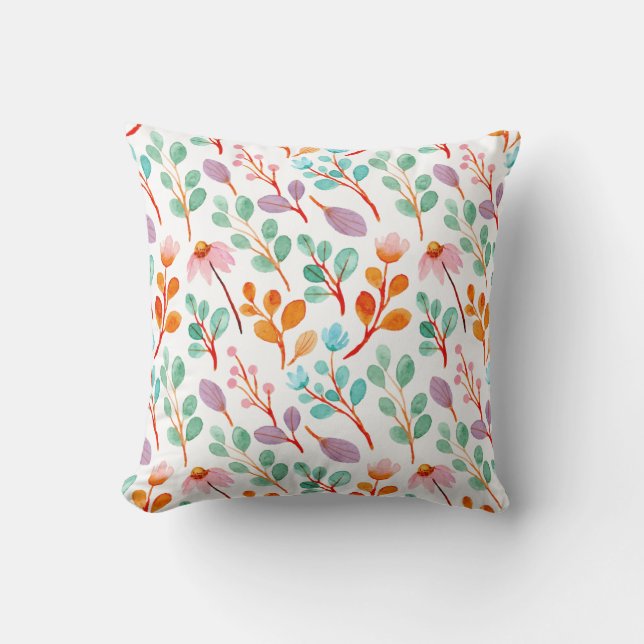 Festive Spring Celebration Throw Pillow (Front)