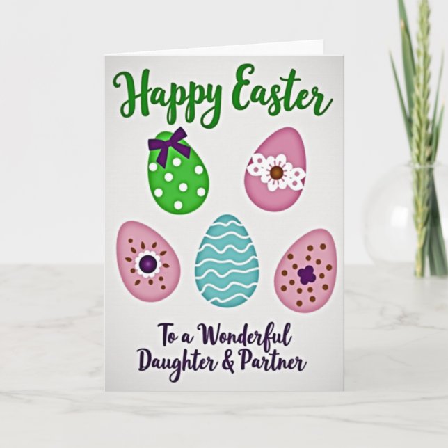 Festive Spring Eggs Holiday Card (Front)