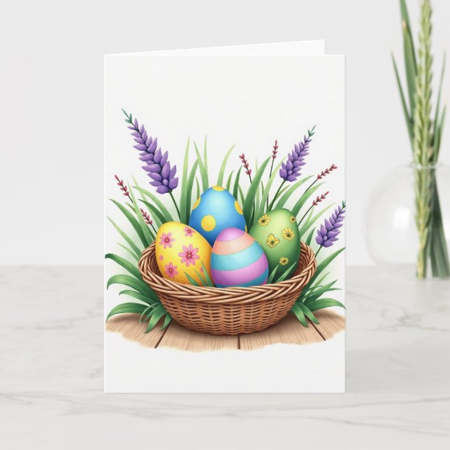 Festive Spring Season Egg Card (Front)