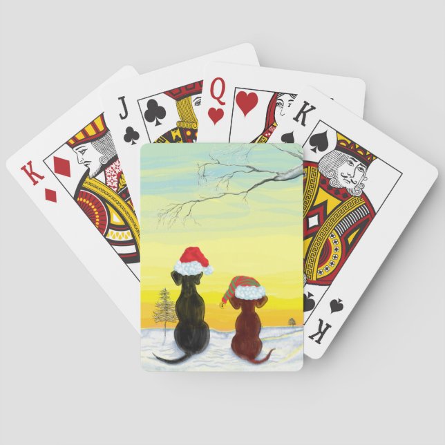 festive springador dogs poker cards (Back)