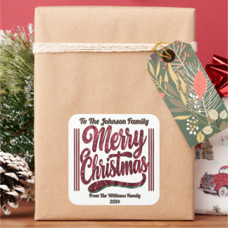 Festive Square Sticker for Christmas
