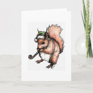 Festive Squirrel Holiday Card
