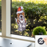 Festive St. Bernard Window Cling<br><div class="desc">Cute Christmas Saint Bernard Dog in a red hat on this fun window cling is a perfect way to decorate this holiday season. Share a smile and show off this festive dog. Collect all our festive animals and join the animal parade. Happy holidays!</div>