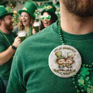Festive St. Patrick’s Day Characters  Button